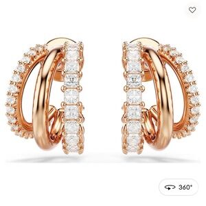 Swarovski Rose Gold and Crystal Hoop Earrings